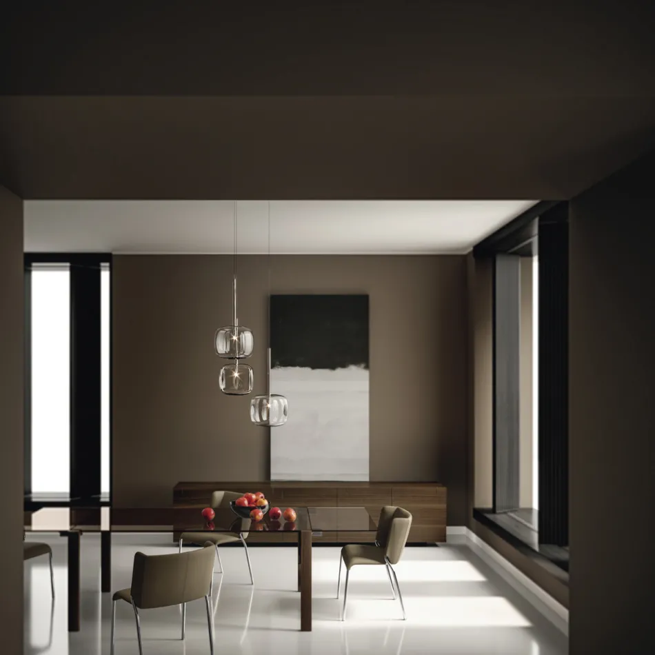 Dřevěný příborník se skleněnou konstrukcí Made in Italy - Azuki Viadurini