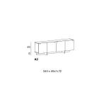 Dřevěný příborník se skleněnou konstrukcí Made in Italy - Azuki Viadurini