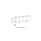 Dřevěný příborník se skleněnou konstrukcí Made in Italy - Azuki Viadurini