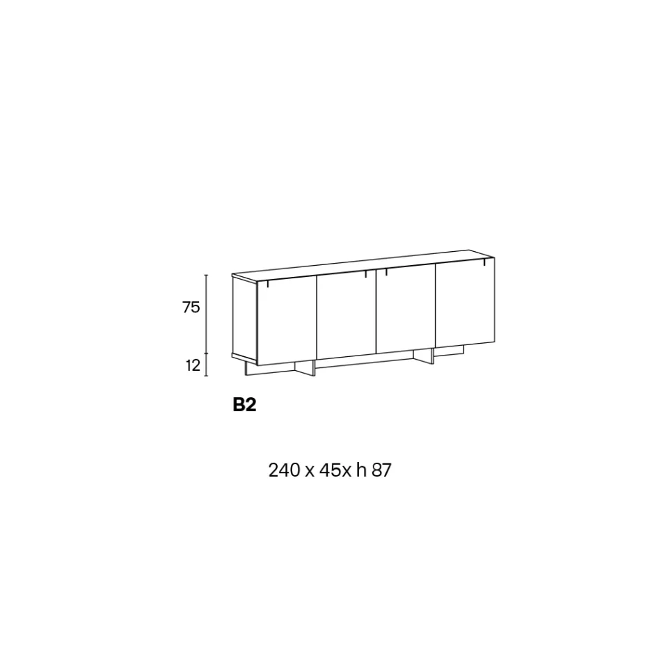 Dřevěný příborník se skleněnou konstrukcí Made in Italy - Azuki Viadurini