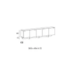 Dřevěný příborník se skleněnou konstrukcí Made in Italy - Azuki Viadurini