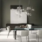 Dřevěný příborník se skleněnou konstrukcí Made in Italy - Azuki Viadurini