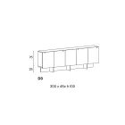 Dřevěný příborník se skleněnou konstrukcí Made in Italy - Azuki Viadurini