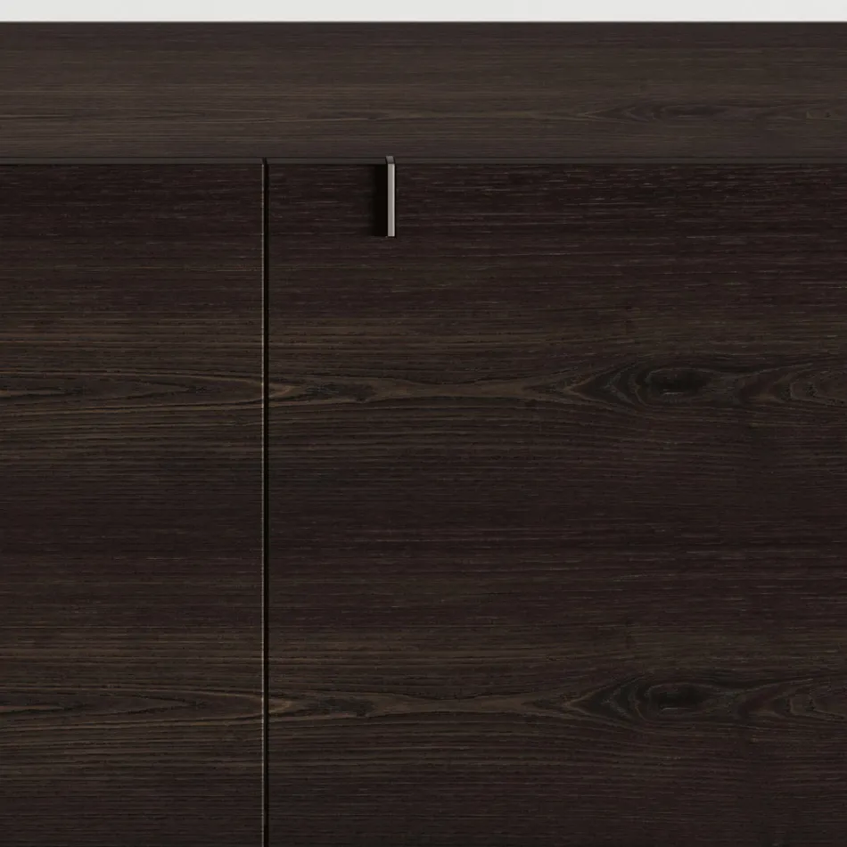 Dřevěný příborník se skleněnou konstrukcí Made in Italy - Azuki Viadurini