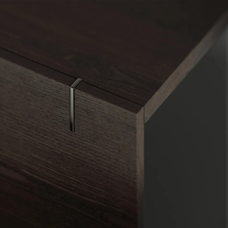 Dřevěný příborník se skleněnou konstrukcí Made in Italy - Azuki Viadurini