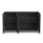 Příborník do obývacího pokoje potažený melaminovým mramorem Vyrobeno v Itálii - zinek Viadurini