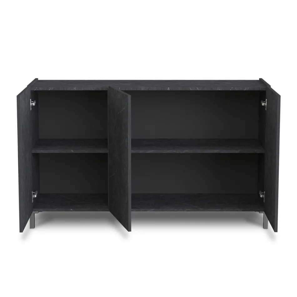 Příborník do obývacího pokoje potažený melaminovým mramorem Vyrobeno v Itálii - zinek Viadurini