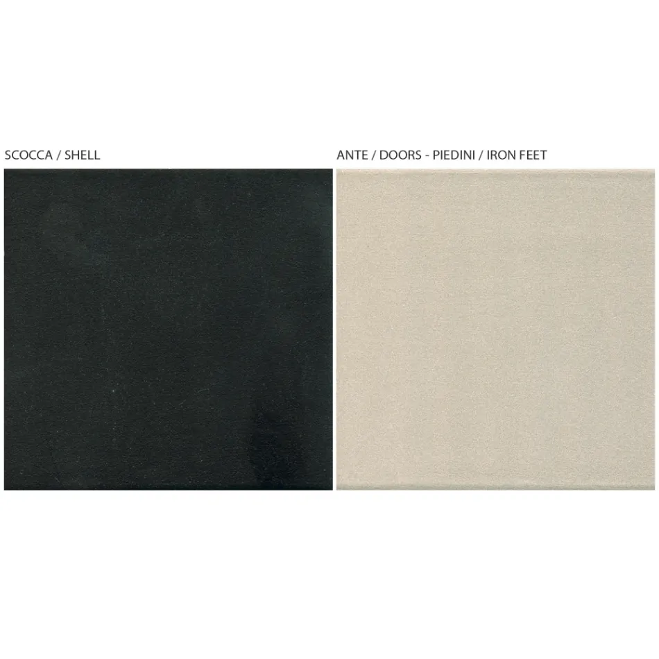 Příborník do obývacího pokoje se 2 dveřmi v niklovém provedení Made in Italy - Ulles Viadurini