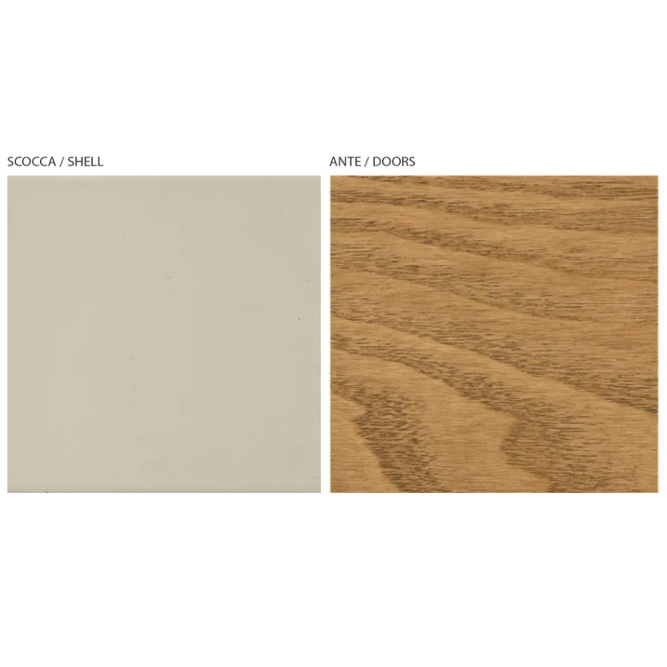 Příborník do obývacího pokoje se 4 dveřmi v povrchové úpravě mořený jasan Made in Italy - Viktoria Viadurini