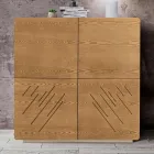 Příborník do obývacího pokoje se 4 dveřmi v povrchové úpravě mořený jasan Made in Italy - Viktoria Viadurini
