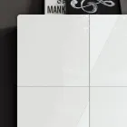 Příborník do obývacího pokoje se 4 dveřmi v bílé skleněné povrchové úpravě Made in Italy - Eline Viadurini