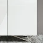 Příborník do obývacího pokoje se 4 dveřmi v bílé skleněné povrchové úpravě Made in Italy - Eline Viadurini