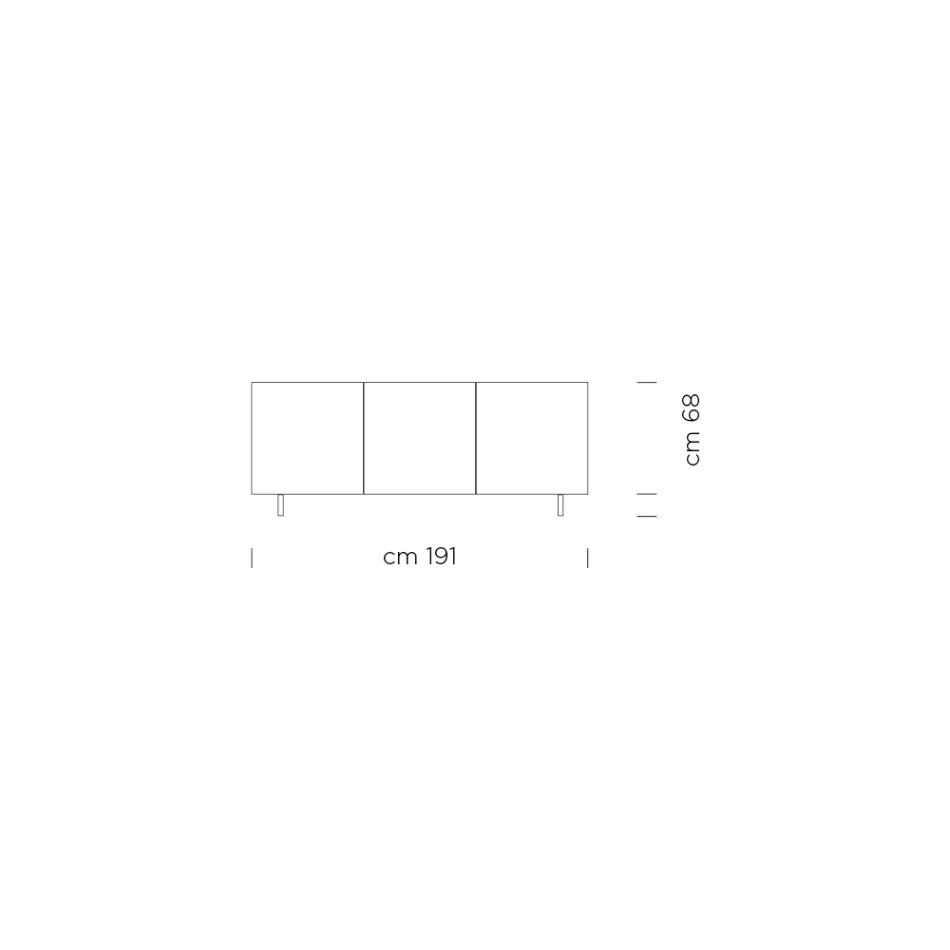 Příborník do obývacího pokoje z matného dřeva a HPL laminátu Made in Italy - Fiorenza Viadurini