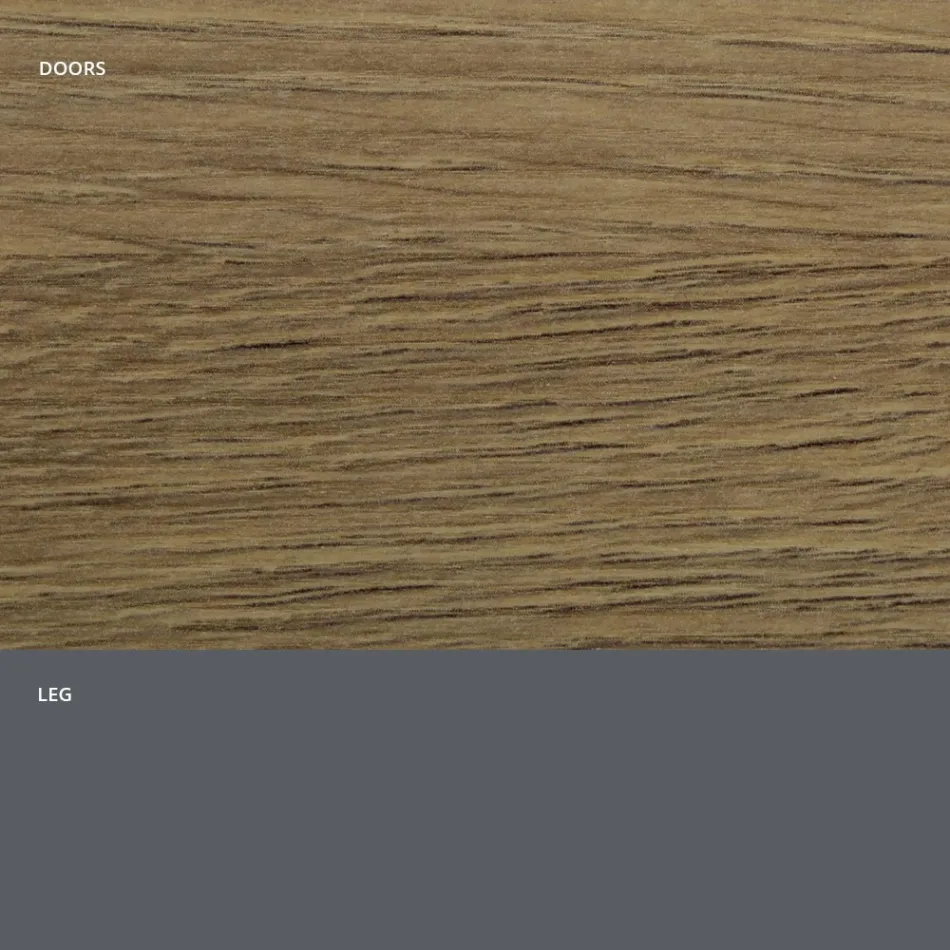 Příborník do obývacího pokoje z matného dřeva a HPL laminátu Made in Italy - Fiorenza Viadurini