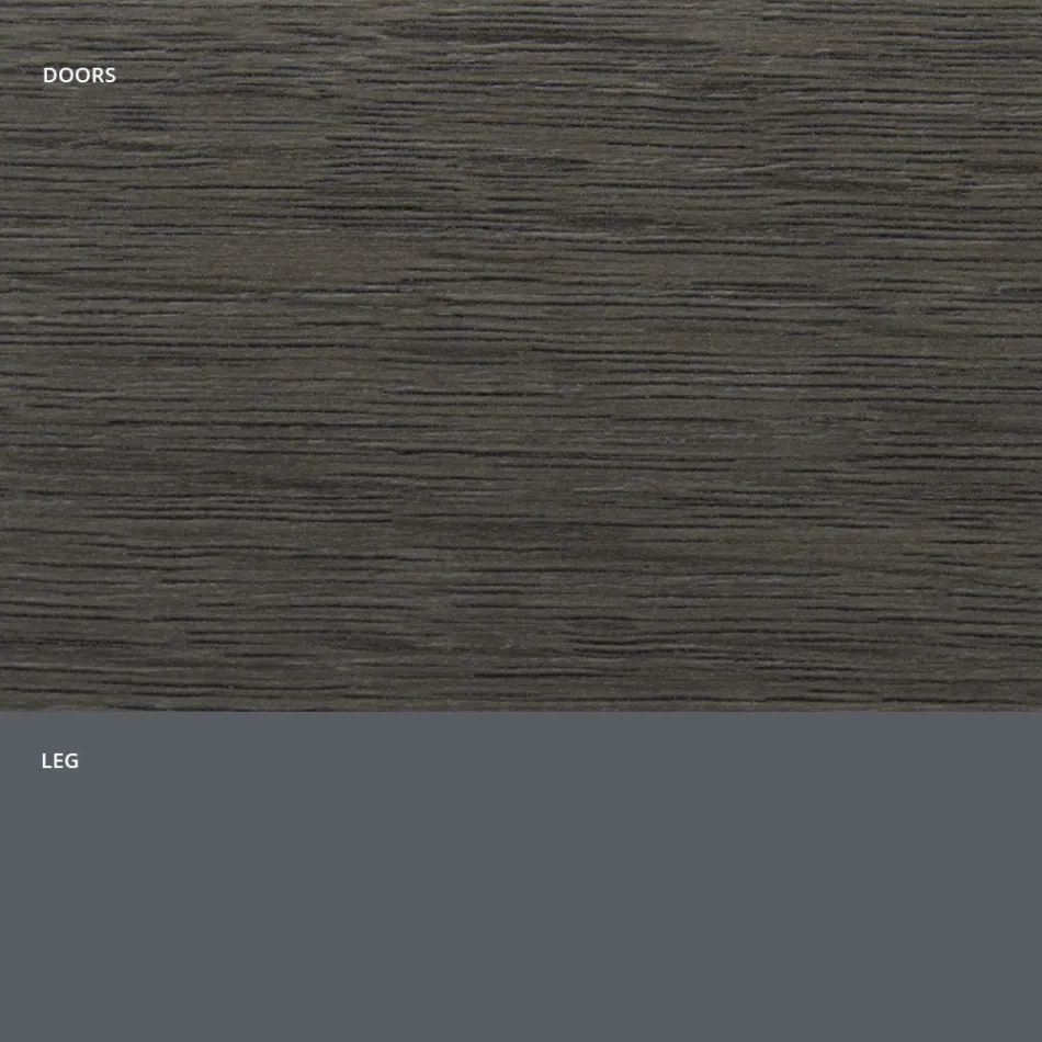 Příborník do obývacího pokoje z matného dřeva a HPL laminátu Made in Italy - Fiorenza Viadurini