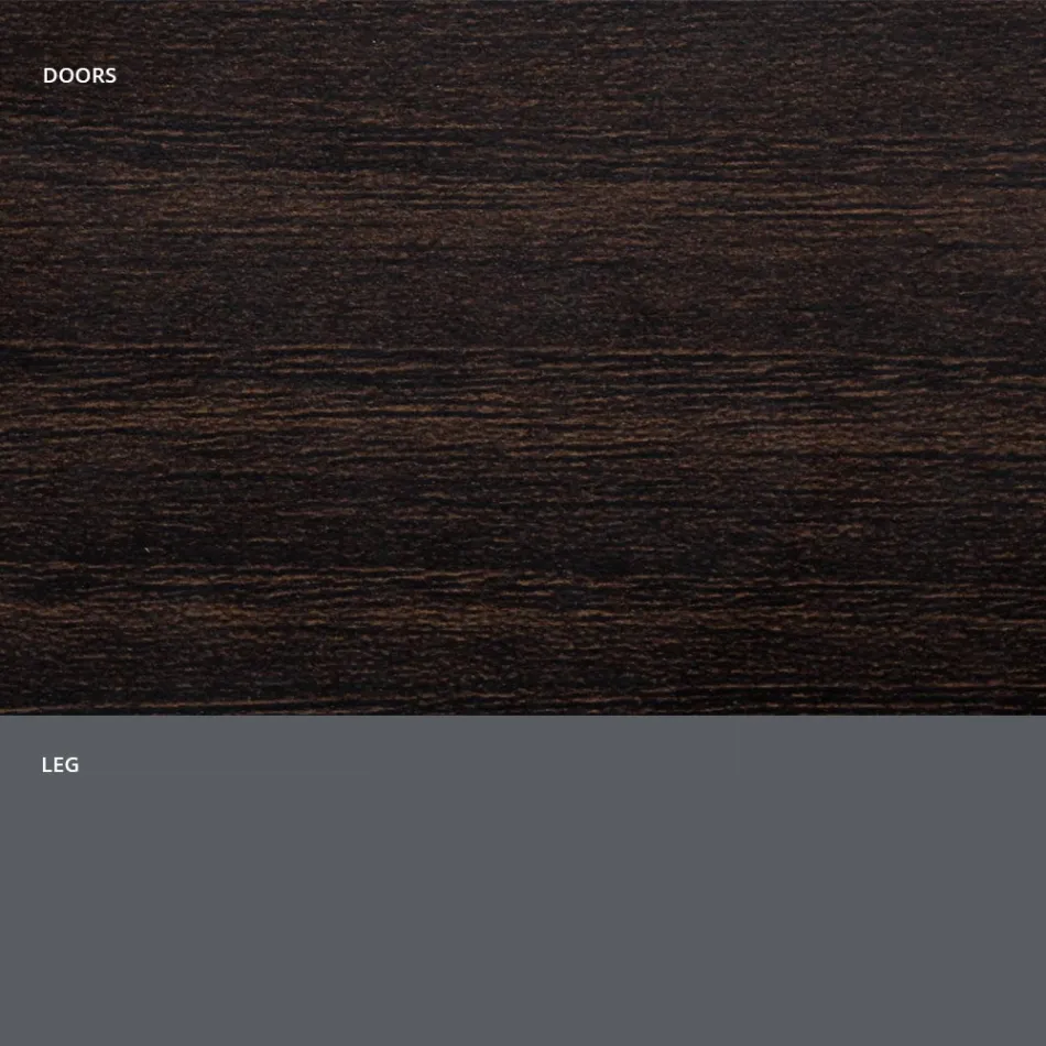 Příborník do obývacího pokoje z matného dřeva a HPL laminátu Made in Italy - Fiorenza Viadurini