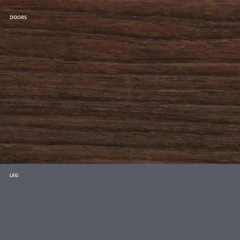 Příborník do obývacího pokoje z matného dřeva a HPL laminátu Made in Italy - Fiorenza Viadurini