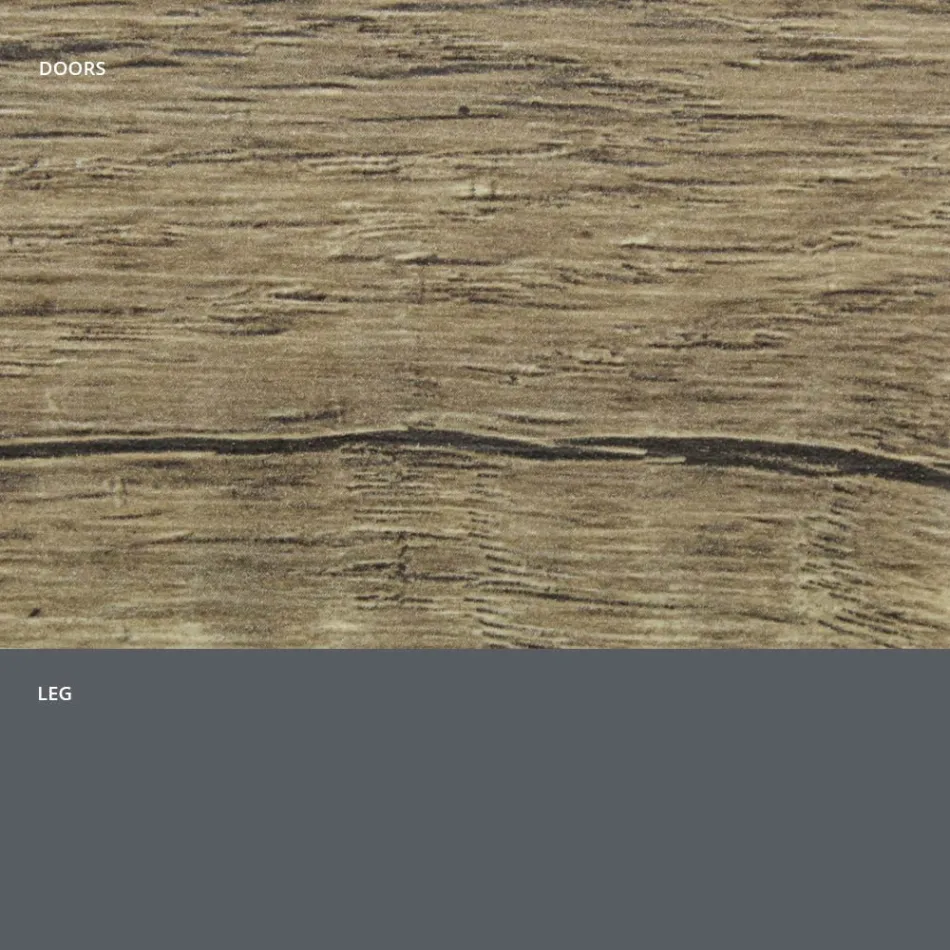 Příborník do obývacího pokoje z matného dřeva a HPL laminátu Made in Italy - Fiorenza Viadurini