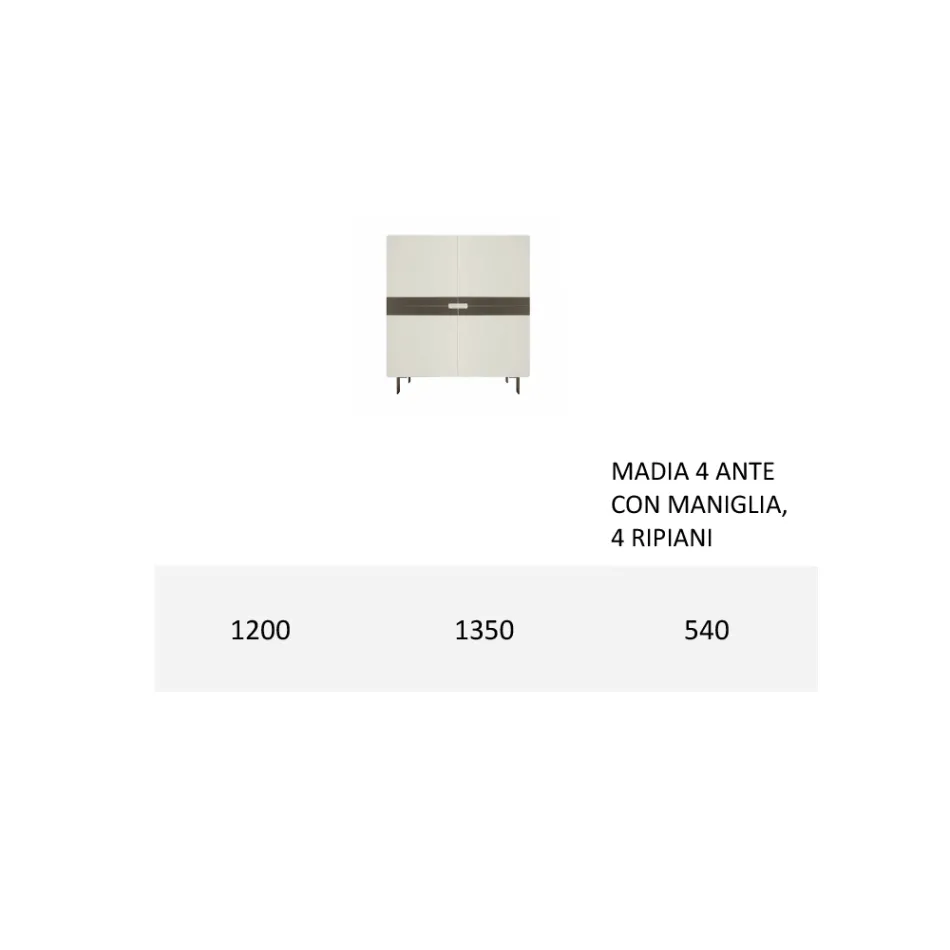 Příborník do obývacího pokoje z Mdf a podpěra pro 4 nohy Made in Italy - Teresina Viadurini