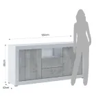 Melaminový příborník do obývacího pokoje se 2 dvířky a 2 zásuvkami - Samario Viadurini