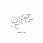 Mobilní příborník v obývacím pokoji z matně černého dřeva se zakouřenými zrcátky a nohami - Senese Viadurini