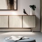 Obývací pokoj nebo vstupní příborník z ekologického dřeva a kovu Luxusní 4 dveře - Aaron Viadurini