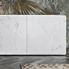 Příborník do obývacího pokoje se 3 dveřmi v povrchové úpravě Carrara Marble Made in Italy - Finn Viadurini