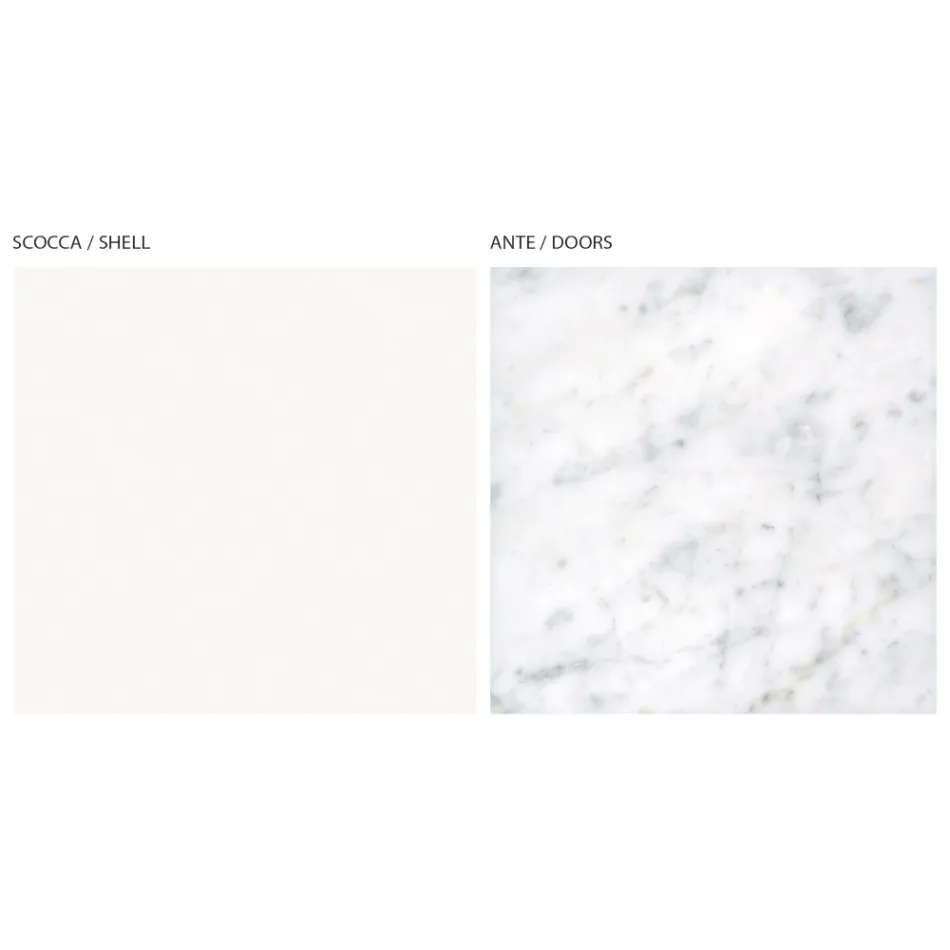 Příborník do obývacího pokoje se 3 dveřmi v povrchové úpravě Carrara Marble Made in Italy - Finn Viadurini