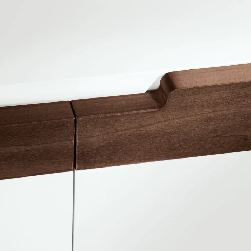 Příborník do obývacího pokoje se 4 dveřmi v bílé barvě s povrchem Canaletto Made in Italy – jakýkoli Viadurini