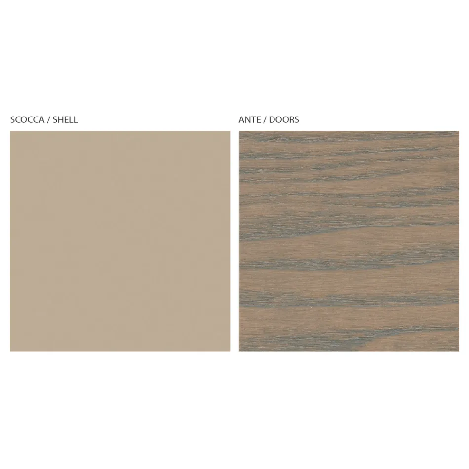 Příborník do obývacího pokoje se 4 dveřmi v úpravě Cappuccino Made in Italy - Eda Viadurini