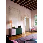 Designový příborník v Gresu se strukturou ze dřeva a MDF vyrobený v Itálii - Cunea Viadurini