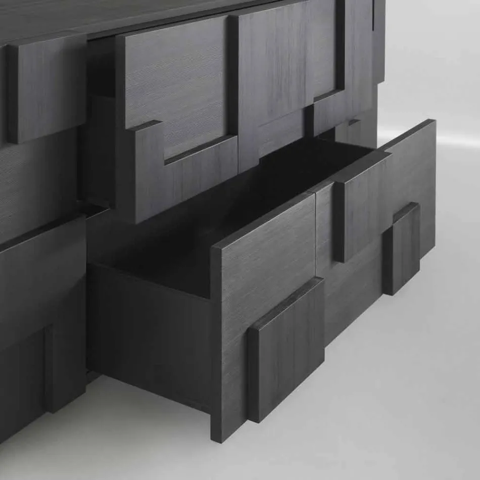 konstrukce komoda leštěný modřínového dřeva tepelně zpracován Azalea Viadurini