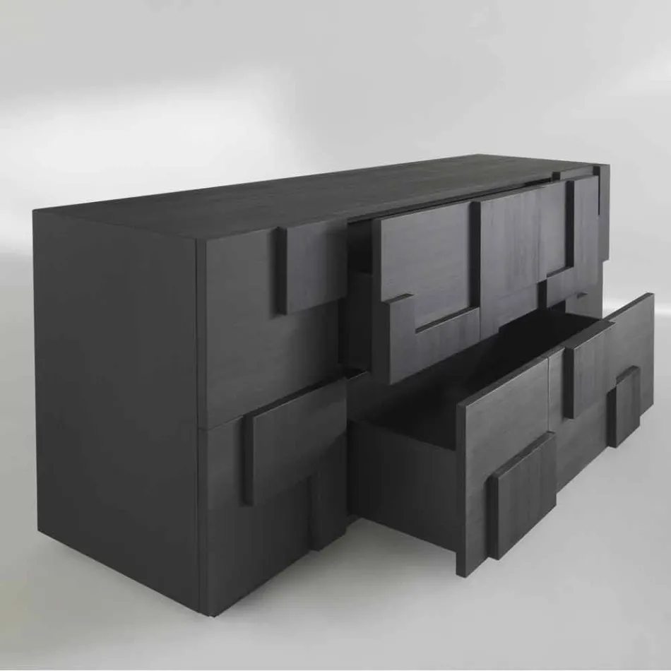 konstrukce komoda leštěný modřínového dřeva tepelně zpracován Azalea Viadurini