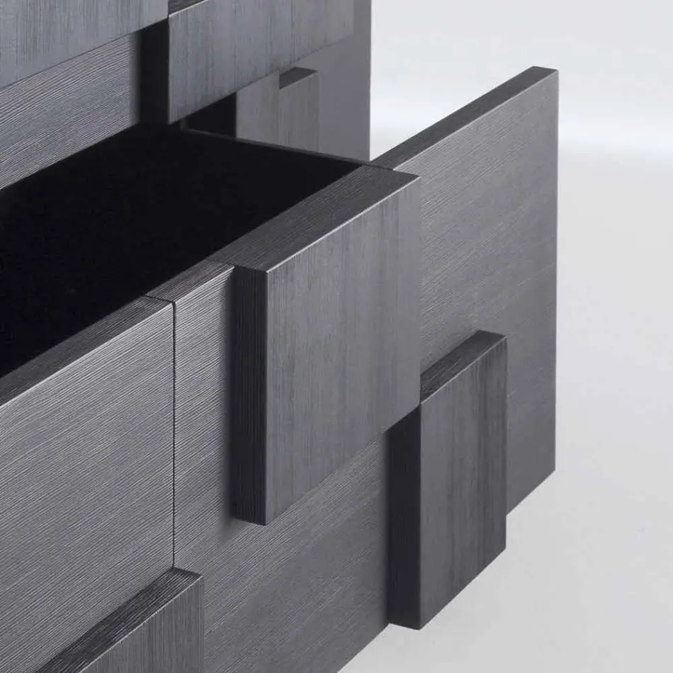 konstrukce komoda leštěný modřínového dřeva tepelně zpracován Azalea Viadurini