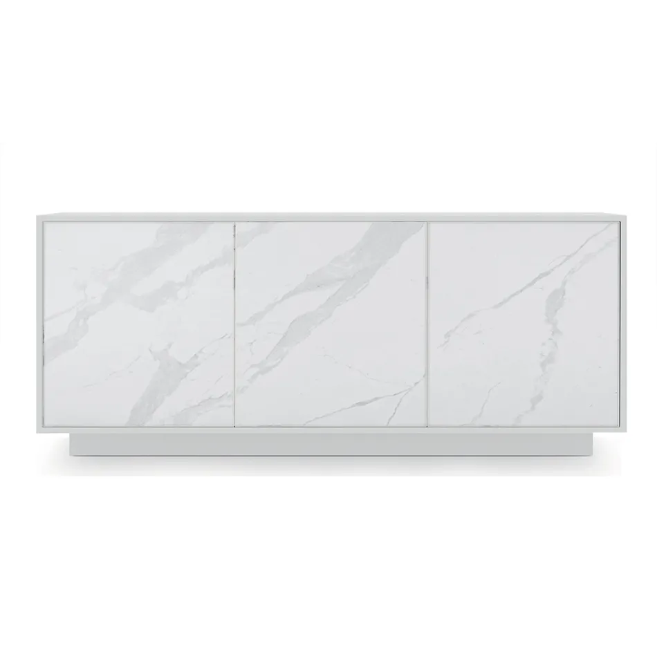 Dřevěný příborník se 2 nebo 3 dveřmi z HPL laminátu Made in Italy - Fiorenza Viadurini