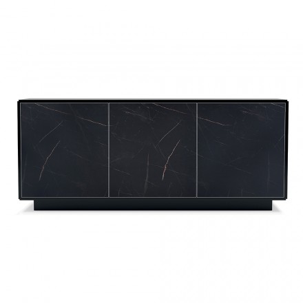 Dřevěný příborník se 2 nebo 3 dveřmi z HPL laminátu Made in Italy - Fiorenza Viadurini