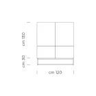 Dřevěný příborník s push-pull otevíracími dvířky Made in Italy - Salerno Viadurini