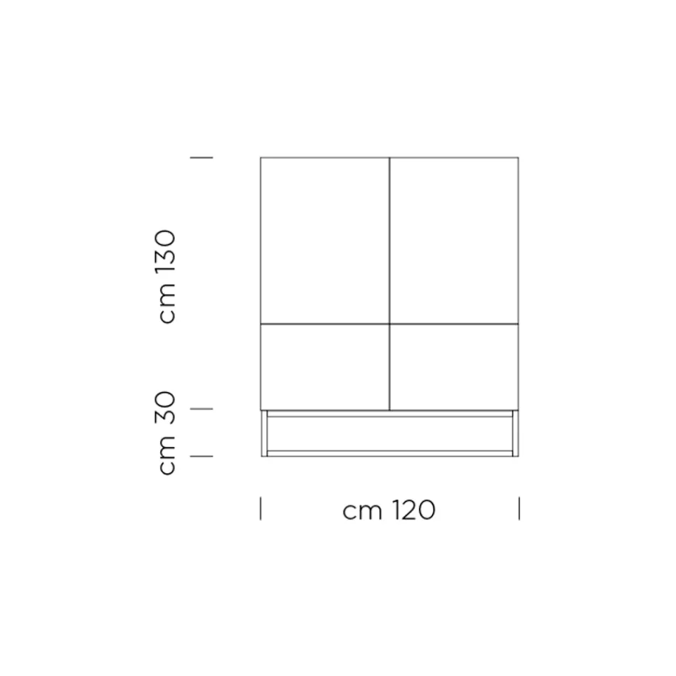 Dřevěný příborník s push-pull otevíracími dvířky Made in Italy - Salerno Viadurini