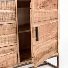 Příborník z akátového dřeva a oceli 2 dvířka a 3 zásuvky Homemotion - Aimune Viadurini