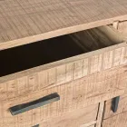 Příborník z akátového dřeva a oceli 2 dvířka a 3 zásuvky Homemotion - Aimune Viadurini