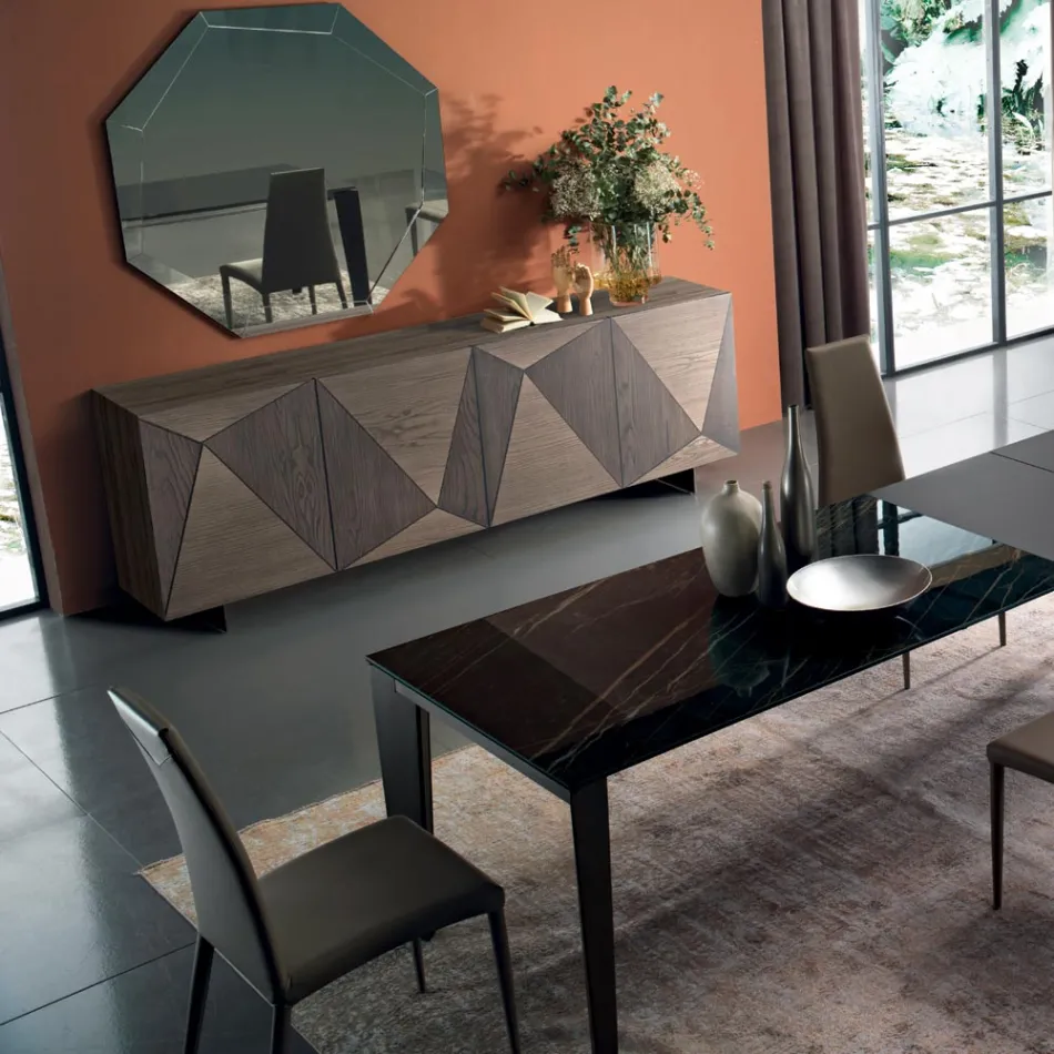 Příborník z jasanového dřeva ručně vyráběný v Itálii - vynikající Viadurini