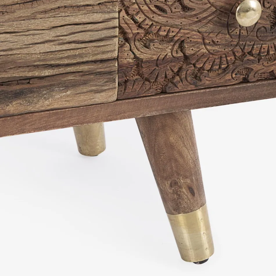 Příborník z mangového dřeva 2 dveře 4 zásuvky Etnický styl Homemotion - Auriel Viadurini