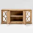 Příborník z přírodní borovice se zrcadlovými dvířky - Agnone Viadurini