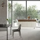 Příborník z ekologického dřeva se 4 dveřmi se zásuvkami a popelníkem - Tamara Viadurini