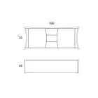 Příborník z lakovaného dřeva, 2 dveře, 3 zásuvky, křivočarý italský design – Celio Viadurini