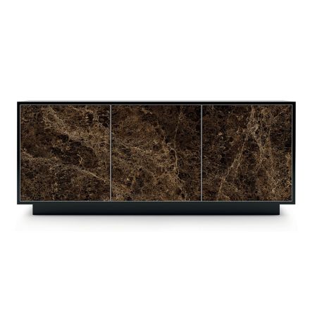 Příborník z lakovaného dřeva se 2 nebo 3 keramickými dvířky Vyrobeno v Itálii - Fiorenza Viadurini