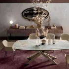 Příborník z jedlové laťovky s ořechovou dýhou Canaletto - Salerno Viadurini