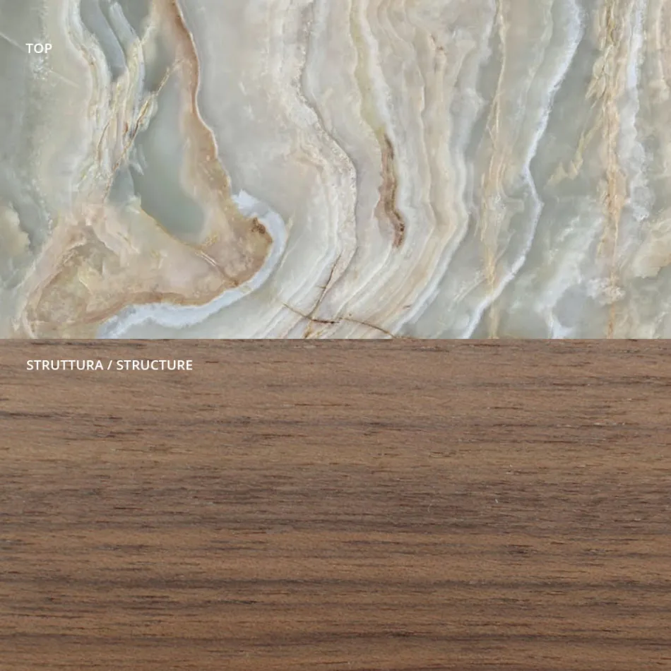 Příborník z jedlové laťovky s ořechovou dýhou Canaletto - Salerno Viadurini