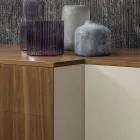 Příborník z Mdf se 2 dvířky a 2 vyčnívajícími zásuvkami se šikmými stranami - Caspiter Viadurini