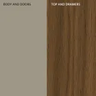 Příborník z Mdf se 2 dvířky a 2 vyčnívajícími zásuvkami se šikmými stranami - Caspiter Viadurini